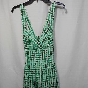 Calvin Klein Green Polka Dot Fit Flare Retro Dress